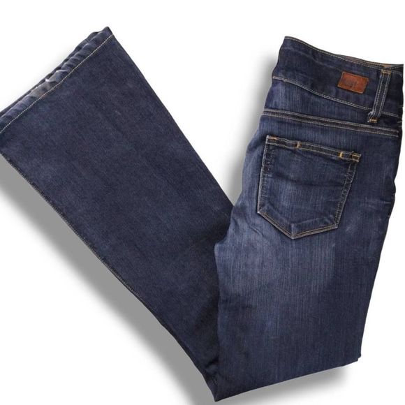 Paige Womens Jeans Hidden Hills Blue Flare Mid Rise 28 - Picture 3 of 9
